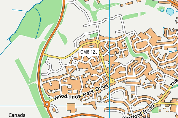 CM6 1ZJ map - OS VectorMap District (Ordnance Survey) CM6 1ZJ map - OS VectorMap District (Ordnance Survey)