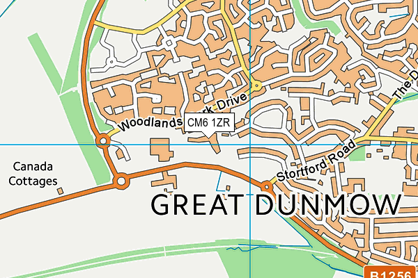 CM6 1ZR map - OS VectorMap District (Ordnance Survey)