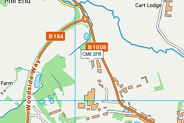 CM6 2FR map - OS VectorMap District (Ordnance Survey) CM6 2FR map - OS VectorMap District (Ordnance Survey)