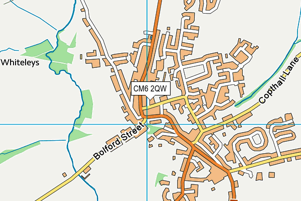 CM6 2QW map - OS VectorMap District (Ordnance Survey) CM6 2QW map - OS VectorMap District (Ordnance Survey)