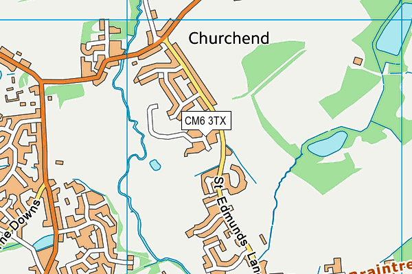 CM6 3TX map - OS VectorMap District (Ordnance Survey) CM6 3TX map - OS VectorMap District (Ordnance Survey)