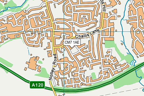 CM7 1AE map - OS VectorMap District (Ordnance Survey) CM7 1AE map - OS VectorMap District (Ordnance Survey)