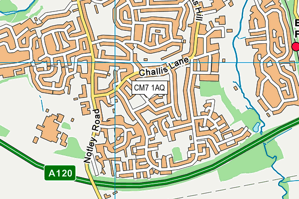 CM7 1AQ map - OS VectorMap District (Ordnance Survey) CM7 1AQ map - OS VectorMap District (Ordnance Survey)