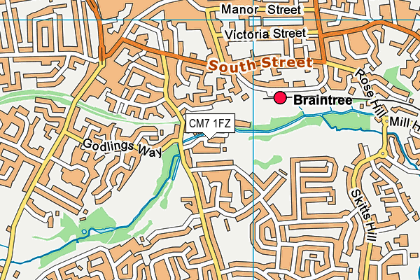 CM7 1FZ map - OS VectorMap District (Ordnance Survey) CM7 1FZ map - OS VectorMap District (Ordnance Survey)