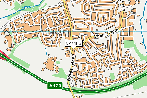 CM7 1HG map - OS VectorMap District (Ordnance Survey) CM7 1HG map - OS VectorMap District (Ordnance Survey)
