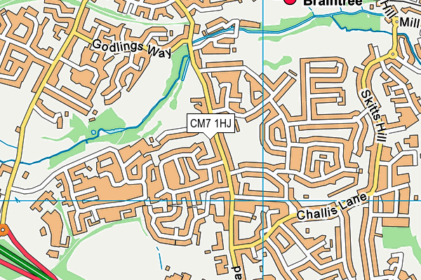 CM7 1HJ map - OS VectorMap District (Ordnance Survey) CM7 1HJ map - OS VectorMap District (Ordnance Survey)