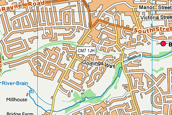 CM7 1JH map - OS VectorMap District (Ordnance Survey) CM7 1JH map - OS VectorMap District (Ordnance Survey)