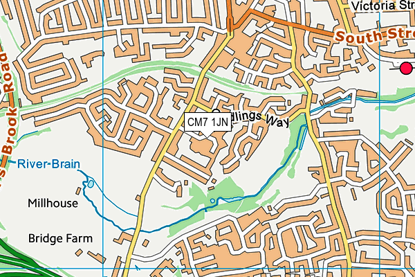 CM7 1JN map - OS VectorMap District (Ordnance Survey)