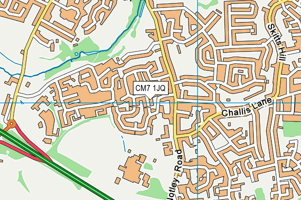 CM7 1JQ map - OS VectorMap District (Ordnance Survey) CM7 1JQ map - OS VectorMap District (Ordnance Survey)