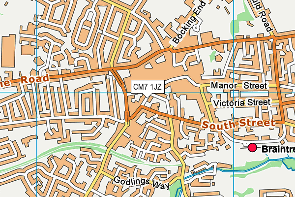 CM7 1JZ map - OS VectorMap District (Ordnance Survey) CM7 1JZ map - OS VectorMap District (Ordnance Survey)