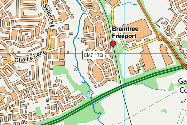 CM7 1TQ map - OS VectorMap District (Ordnance Survey) CM7 1TQ map - OS VectorMap District (Ordnance Survey)