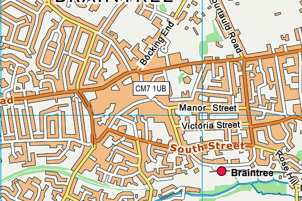 CM7 1UB map - OS VectorMap District (Ordnance Survey)