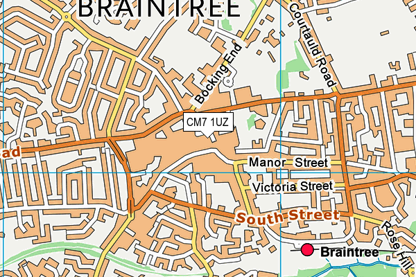 CM7 1UZ map - OS VectorMap District (Ordnance Survey) CM7 1UZ map - OS VectorMap District (Ordnance Survey)