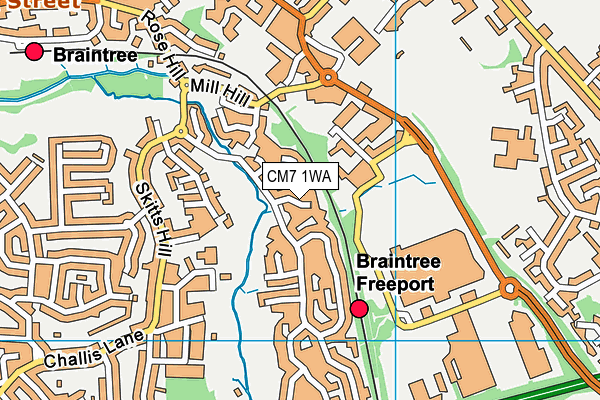 CM7 1WA map - OS VectorMap District (Ordnance Survey) CM7 1WA map - OS VectorMap District (Ordnance Survey)