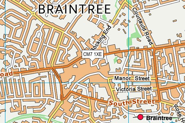 CM7 1XE map - OS VectorMap District (Ordnance Survey) CM7 1XE map - OS VectorMap District (Ordnance Survey)