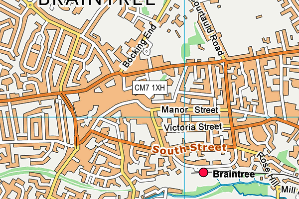 CM7 1XH map - OS VectorMap District (Ordnance Survey) CM7 1XH map - OS VectorMap District (Ordnance Survey)