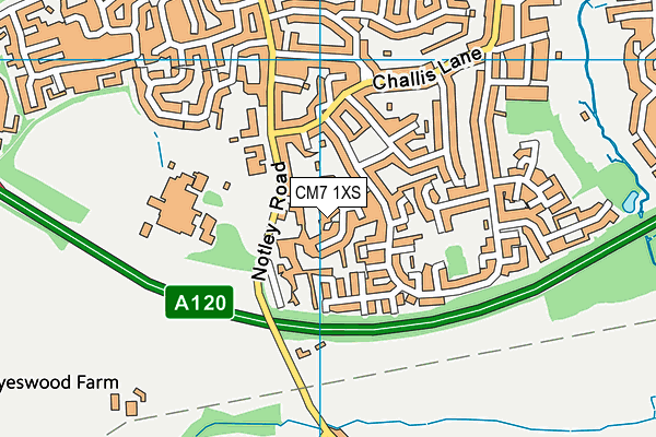 CM7 1XS map - OS VectorMap District (Ordnance Survey) CM7 1XS map - OS VectorMap District (Ordnance Survey)