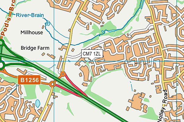 CM7 1ZL map - OS VectorMap District (Ordnance Survey) CM7 1ZL map - OS VectorMap District (Ordnance Survey)