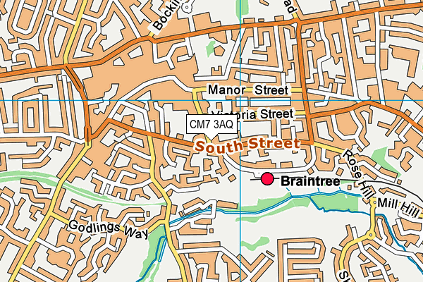 CM7 3AQ map - OS VectorMap District (Ordnance Survey) CM7 3AQ map - OS VectorMap District (Ordnance Survey)