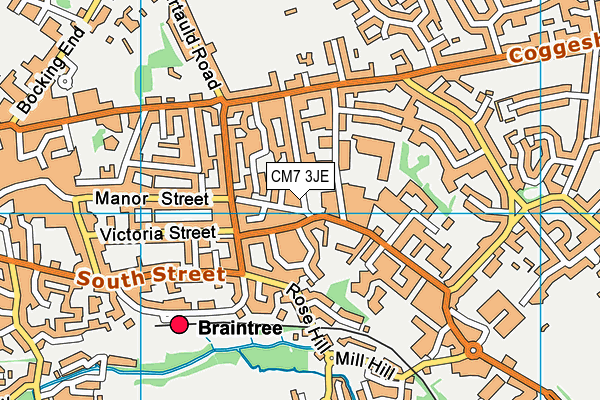 CM7 3JE map - OS VectorMap District (Ordnance Survey) CM7 3JE map - OS VectorMap District (Ordnance Survey)