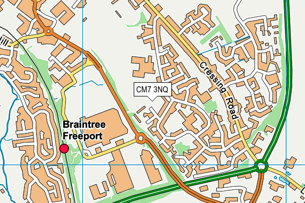 CM7 3NQ map - OS VectorMap District (Ordnance Survey)