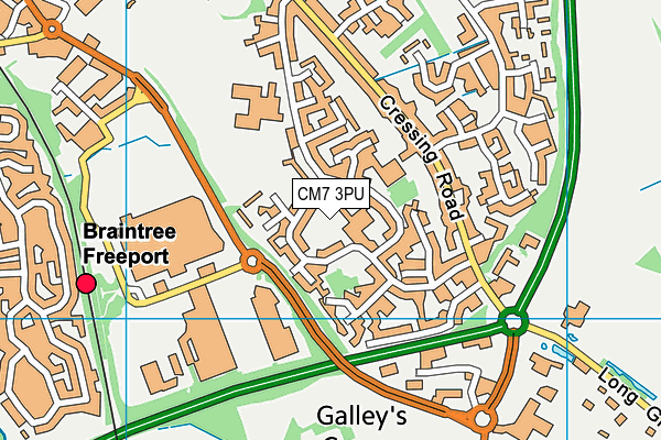 CM7 3PU map - OS VectorMap District (Ordnance Survey) CM7 3PU map - OS VectorMap District (Ordnance Survey)
