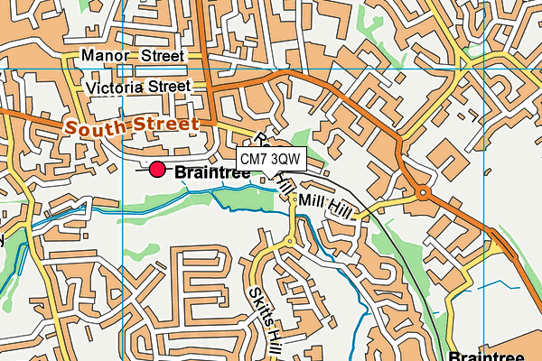 CM7 3QW map - OS VectorMap District (Ordnance Survey) CM7 3QW map - OS VectorMap District (Ordnance Survey)