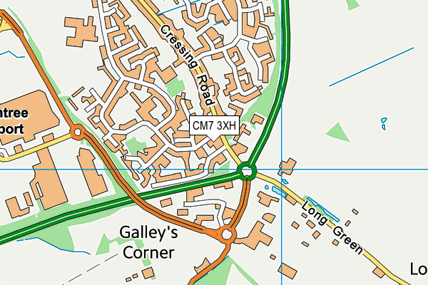 CM7 3XH map - OS VectorMap District (Ordnance Survey)