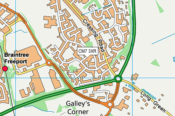 CM7 3XR map - OS VectorMap District (Ordnance Survey) CM7 3XR map - OS VectorMap District (Ordnance Survey)