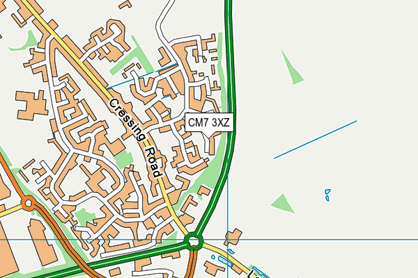 CM7 3XZ map - OS VectorMap District (Ordnance Survey) CM7 3XZ map - OS VectorMap District (Ordnance Survey)