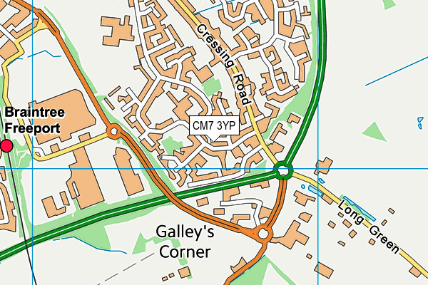 CM7 3YP map - OS VectorMap District (Ordnance Survey) CM7 3YP map - OS VectorMap District (Ordnance Survey)