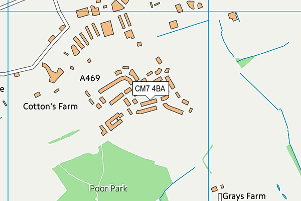 CM7 4BA map - OS VectorMap District (Ordnance Survey) CM7 4BA map - OS VectorMap District (Ordnance Survey)