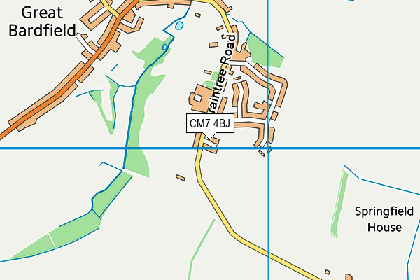 CM7 4BJ map - OS VectorMap District (Ordnance Survey) CM7 4BJ map - OS VectorMap District (Ordnance Survey)