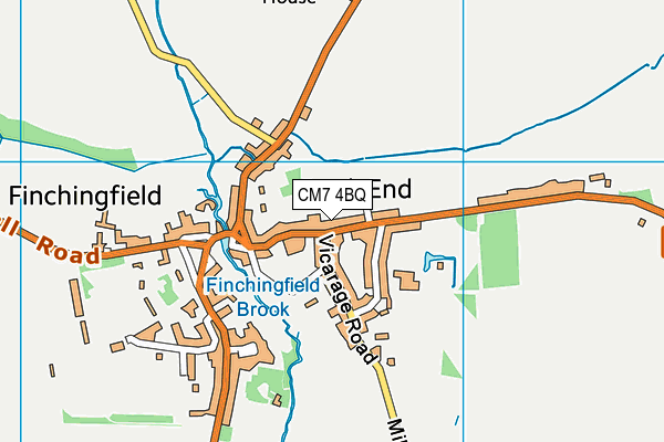 CM7 4BQ map - OS VectorMap District (Ordnance Survey) CM7 4BQ map - OS VectorMap District (Ordnance Survey)