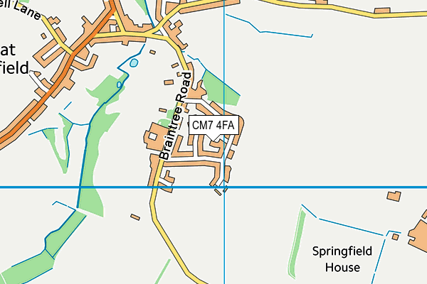CM7 4FA map - OS VectorMap District (Ordnance Survey) CM7 4FA map - OS VectorMap District (Ordnance Survey)