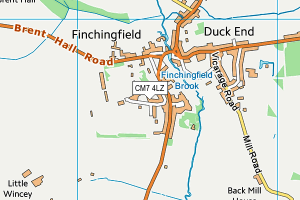 CM7 4LZ map - OS VectorMap District (Ordnance Survey) CM7 4LZ map - OS VectorMap District (Ordnance Survey)
