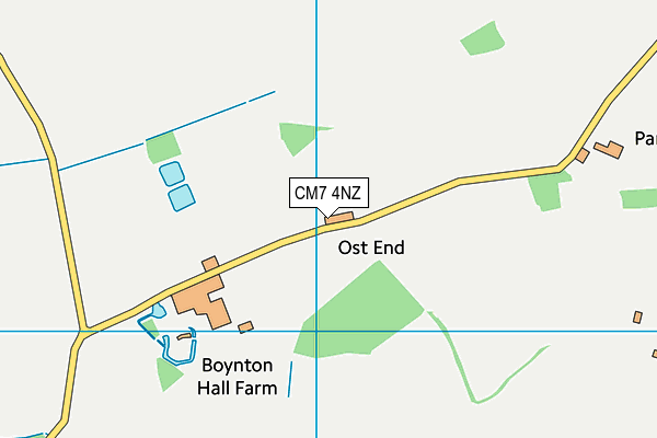 CM7 4NZ map - OS VectorMap District (Ordnance Survey) CM7 4NZ map - OS VectorMap District (Ordnance Survey)