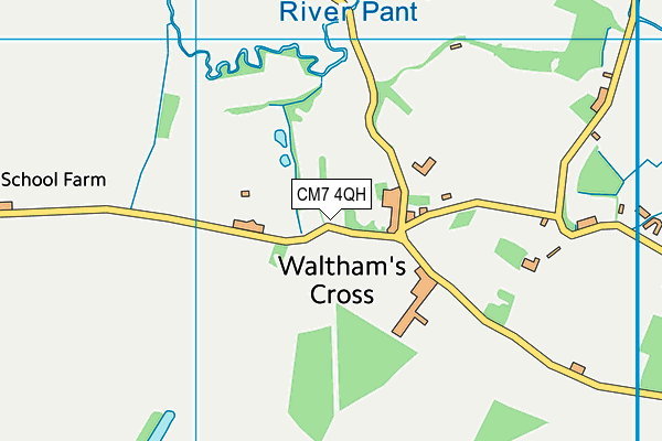 CM7 4QH map - OS VectorMap District (Ordnance Survey)