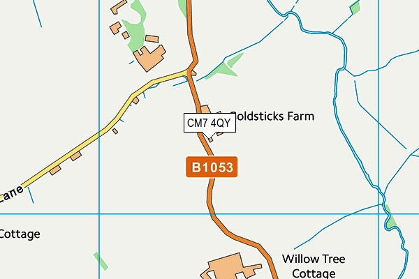 CM7 4QY map - OS VectorMap District (Ordnance Survey)