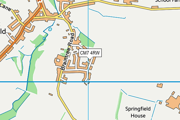 CM7 4RW map - OS VectorMap District (Ordnance Survey) CM7 4RW map - OS VectorMap District (Ordnance Survey)
