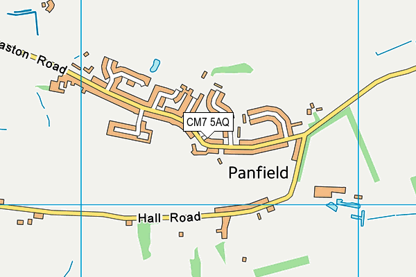 CM7 5AQ map - OS VectorMap District (Ordnance Survey) CM7 5AQ map - OS VectorMap District (Ordnance Survey)