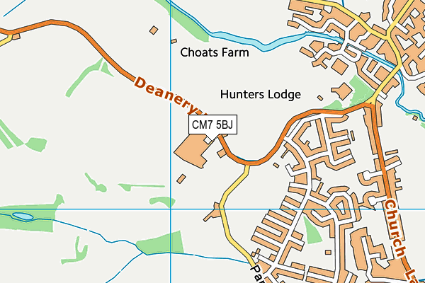 CM7 5BJ map - OS VectorMap District (Ordnance Survey) CM7 5BJ map - OS VectorMap District (Ordnance Survey)
