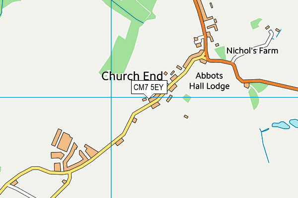 CM7 5EY map - OS VectorMap District (Ordnance Survey) CM7 5EY map - OS VectorMap District (Ordnance Survey)