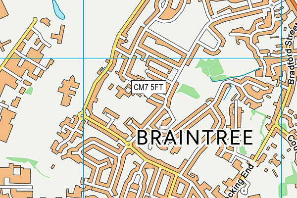 CM7 5FT map - OS VectorMap District (Ordnance Survey)