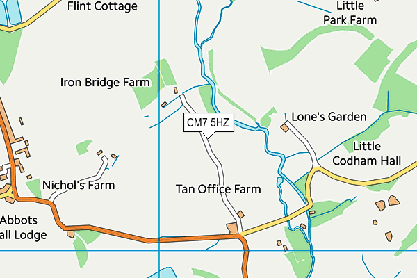 CM7 5HZ map - OS VectorMap District (Ordnance Survey) CM7 5HZ map - OS VectorMap District (Ordnance Survey)
