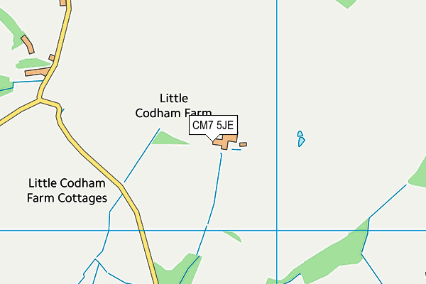 CM7 5JE map - OS VectorMap District (Ordnance Survey) CM7 5JE map - OS VectorMap District (Ordnance Survey)