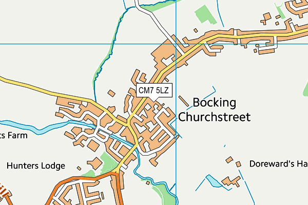 CM7 5LZ map - OS VectorMap District (Ordnance Survey)