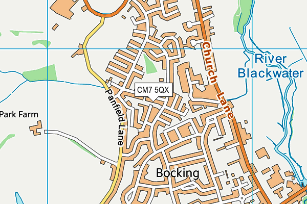CM7 5QX map - OS VectorMap District (Ordnance Survey) CM7 5QX map - OS VectorMap District (Ordnance Survey)