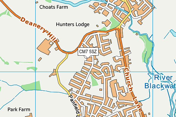 CM7 5SZ map - OS VectorMap District (Ordnance Survey) CM7 5SZ map - OS VectorMap District (Ordnance Survey)