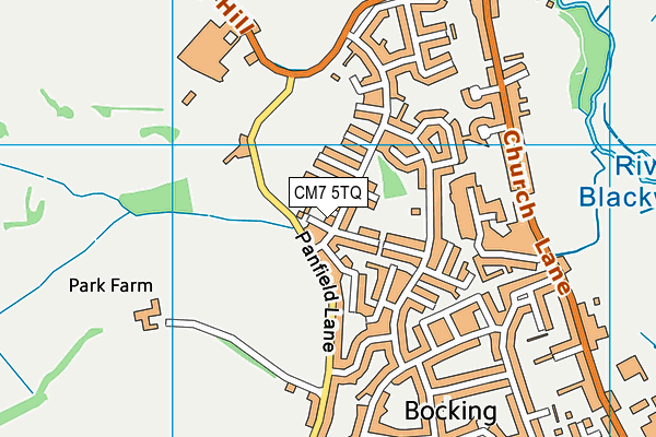 CM7 5TQ map - OS VectorMap District (Ordnance Survey) CM7 5TQ map - OS VectorMap District (Ordnance Survey)